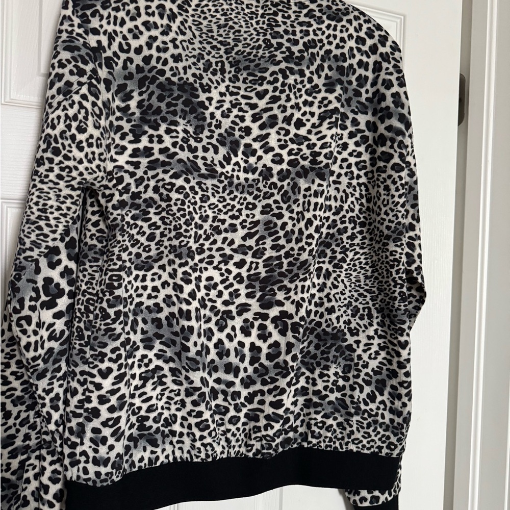 Kori Black and White Leopard Bomber Jacket - Picture 3 of 4